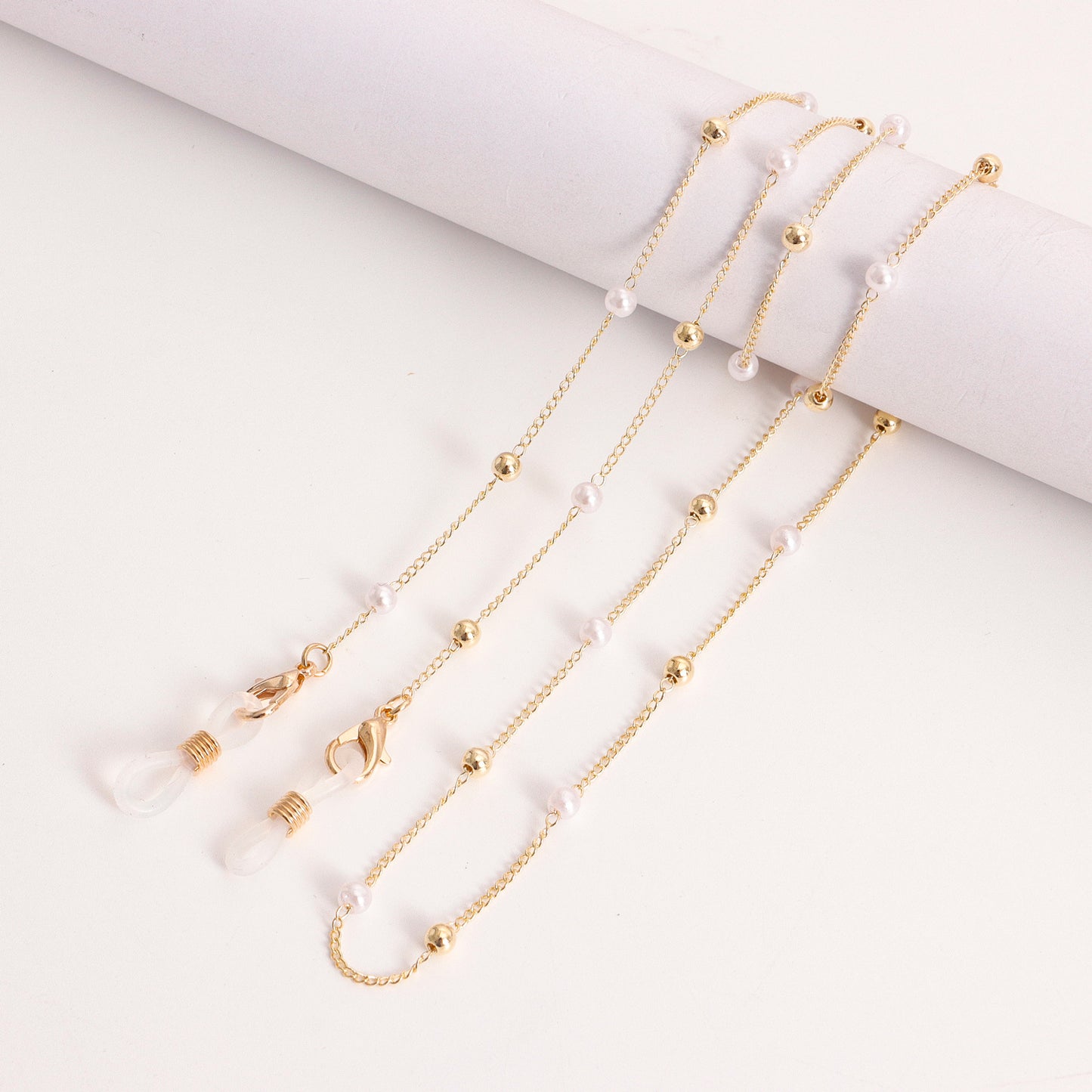 Heart Pearl Alloy Mask and Glasses Chain