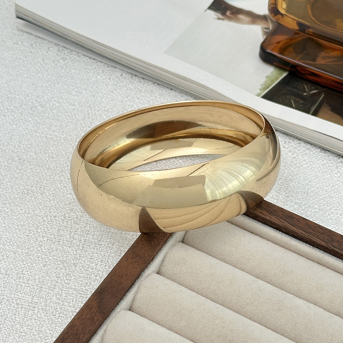 Vintage Gradient Round Resin Bangle Bracelet