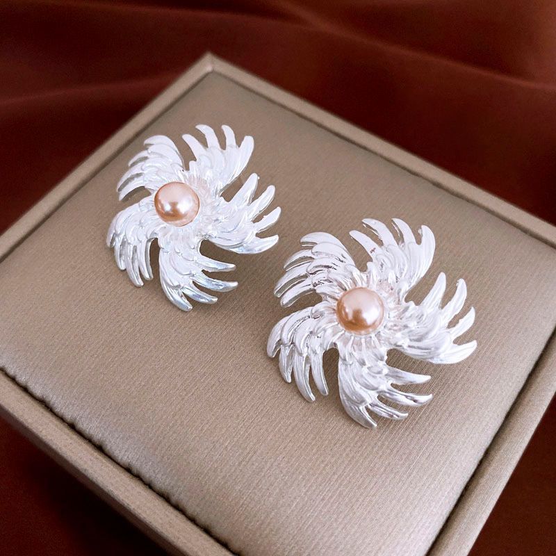 Orecchini a Nappa Geometrici Minimalisti in Metallo Placcato con Perni in Argento Sterling