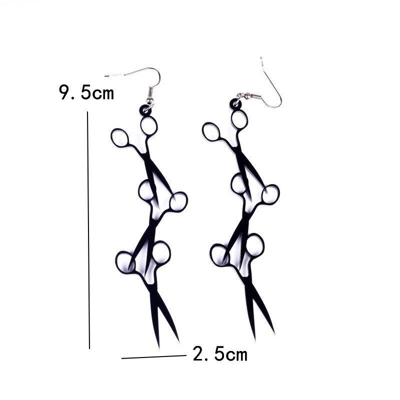 Pendientes de tijera acrílicos con diseño geométrico de estilo gótico para mujer con diseño minimalista atrevido