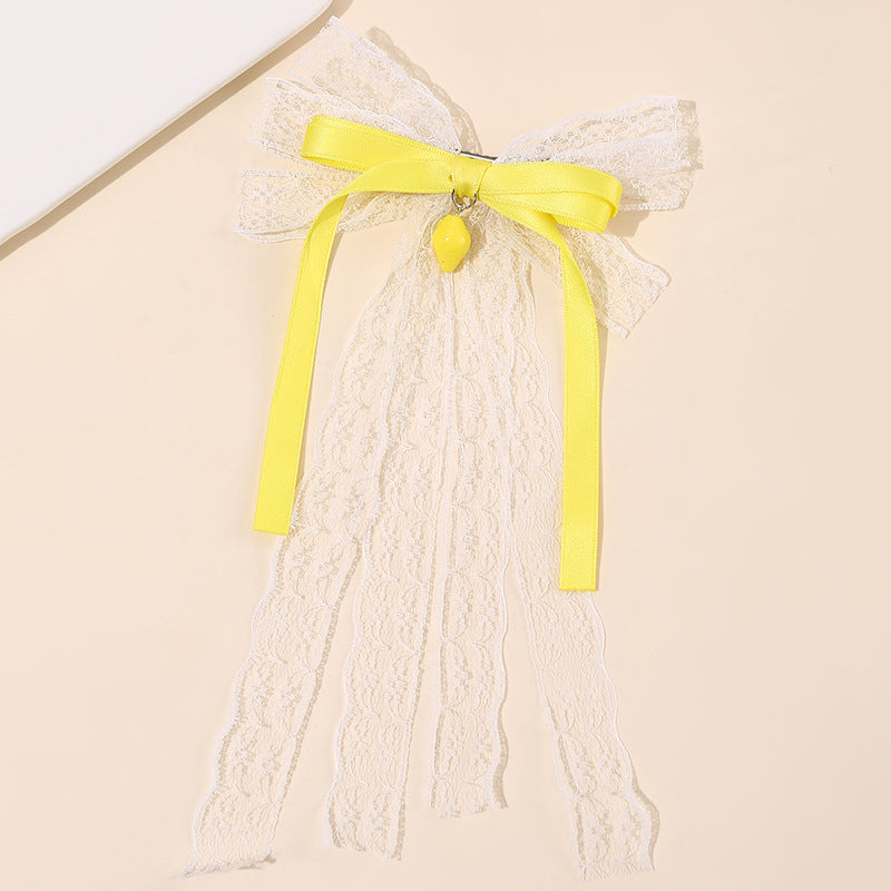 Fermaglio per capelli a fiocco con nappe e rete arricciata per bambine accessorio per capelli per bambine di ispirazione vintage