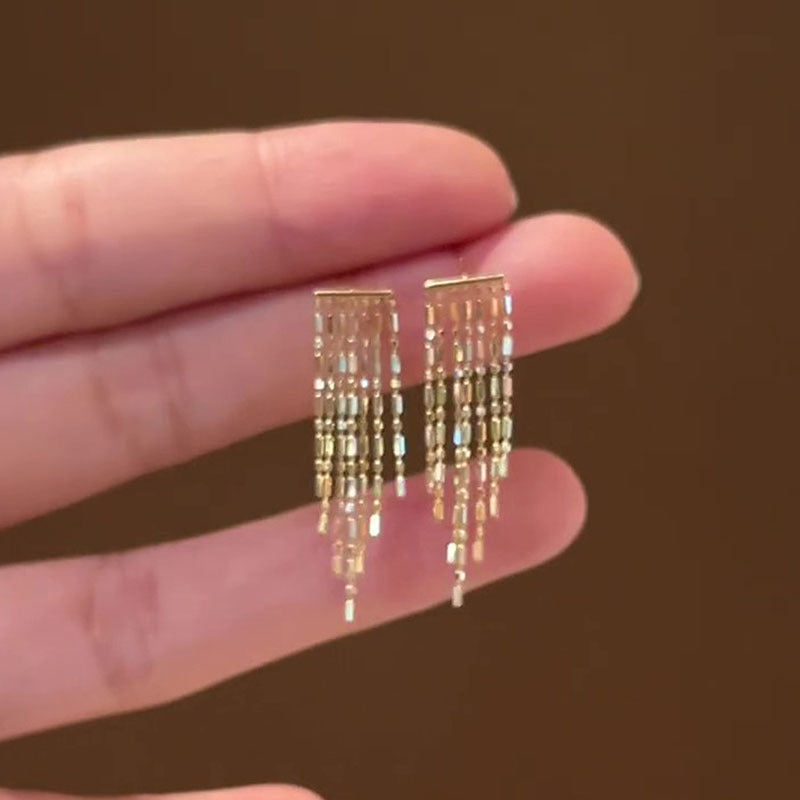 Orecchini a perno geometrici minimalisti placcati oro in metallo, con un tocco retrò francese, per donna