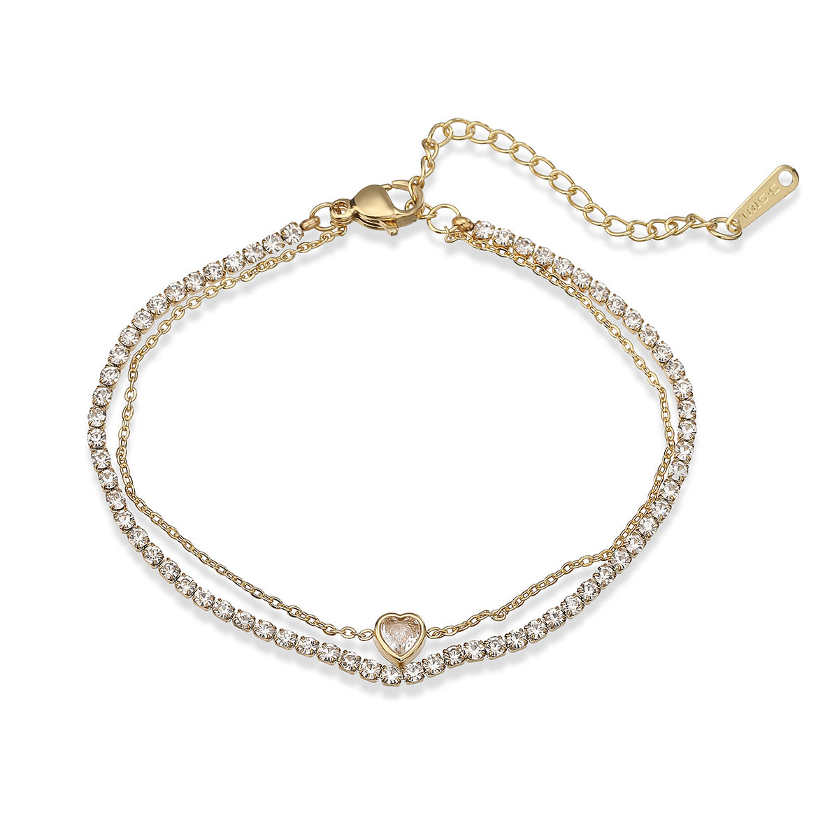 Minimalist Elegant 18K Gold Plated Geometric Stainless Steel Necklace with Cubic Zirconia for Women