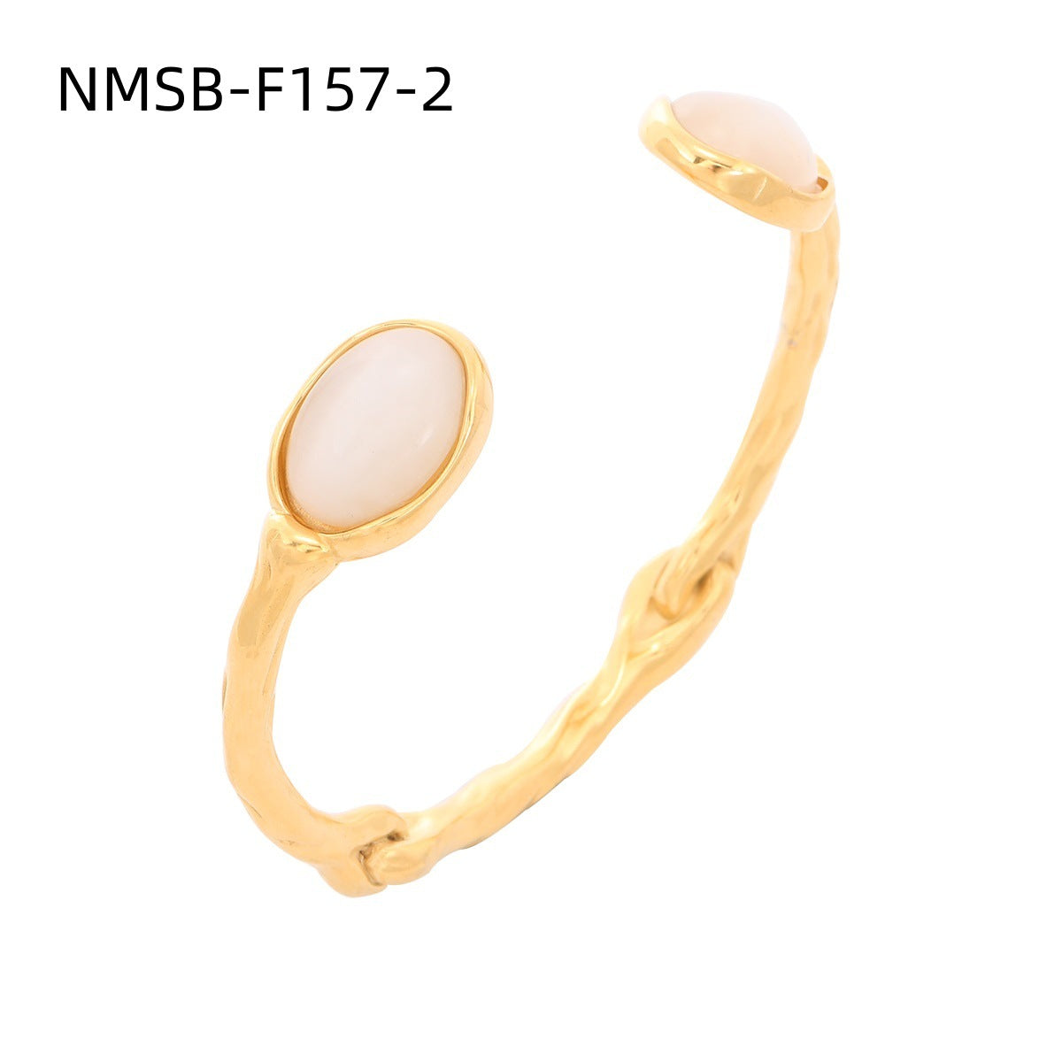 Fashionable OL Style Pearl-Embellished Titanium Steel Bracelet for Women with 18K Gold Plating