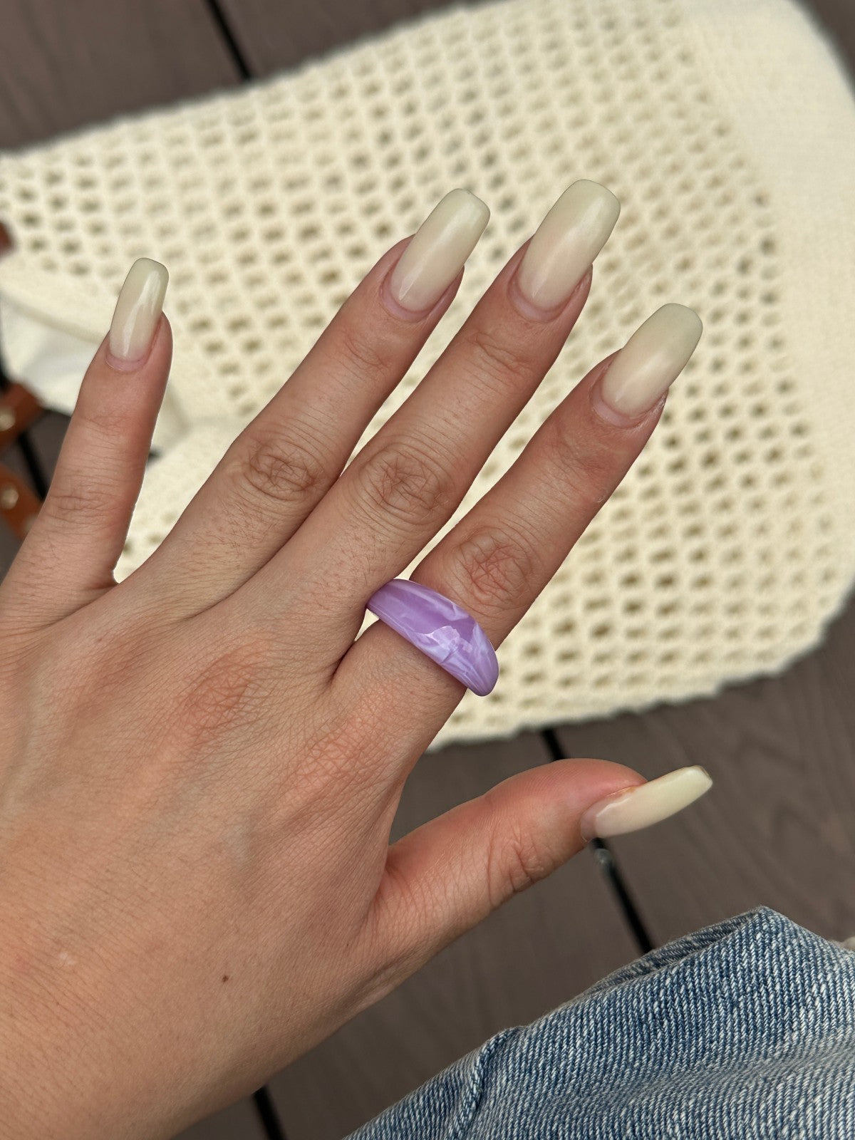 Vintage Casual Geometric Drip Oil Acrylic Ring
