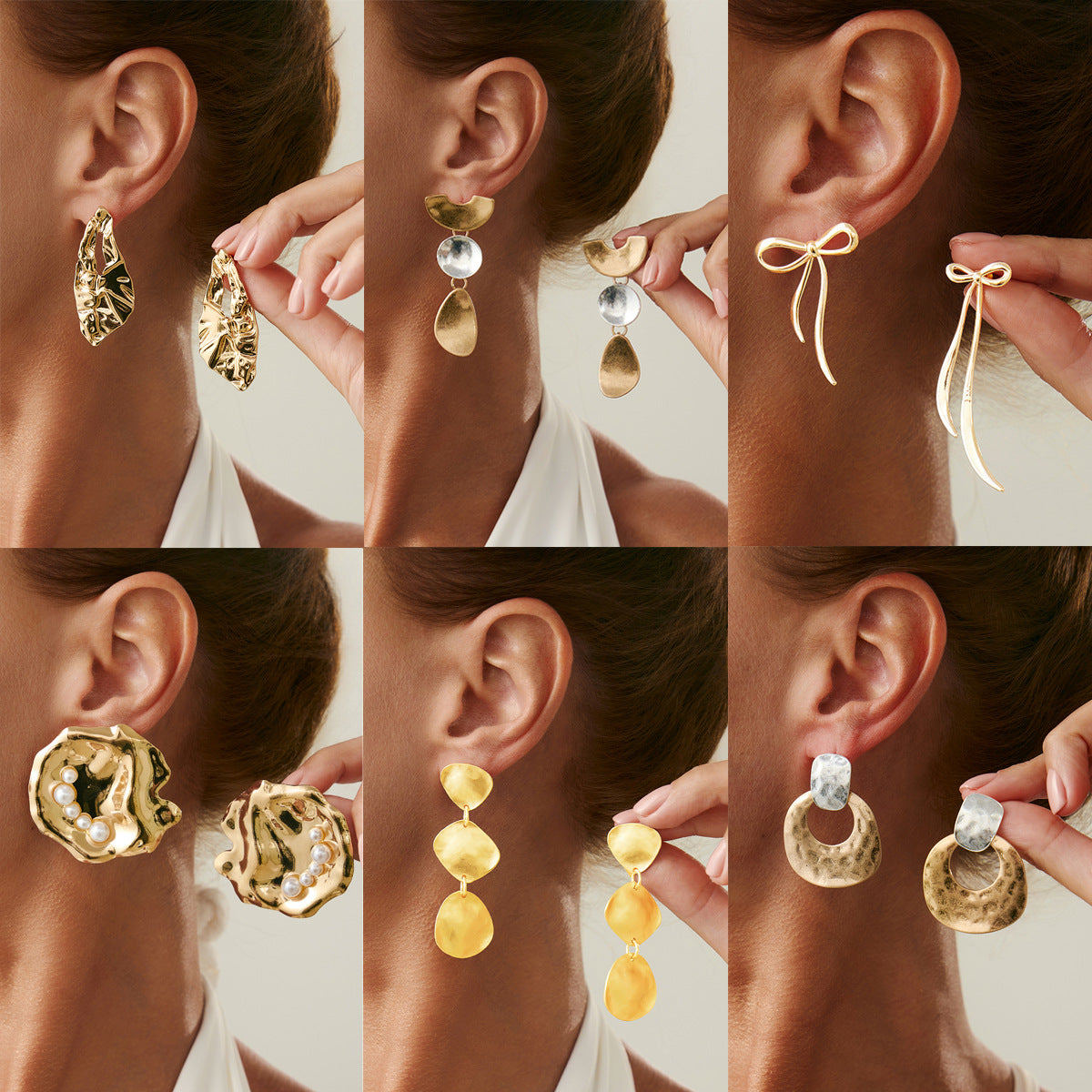 Luxury Geometric Oval Plated Alloy Earrings for Women