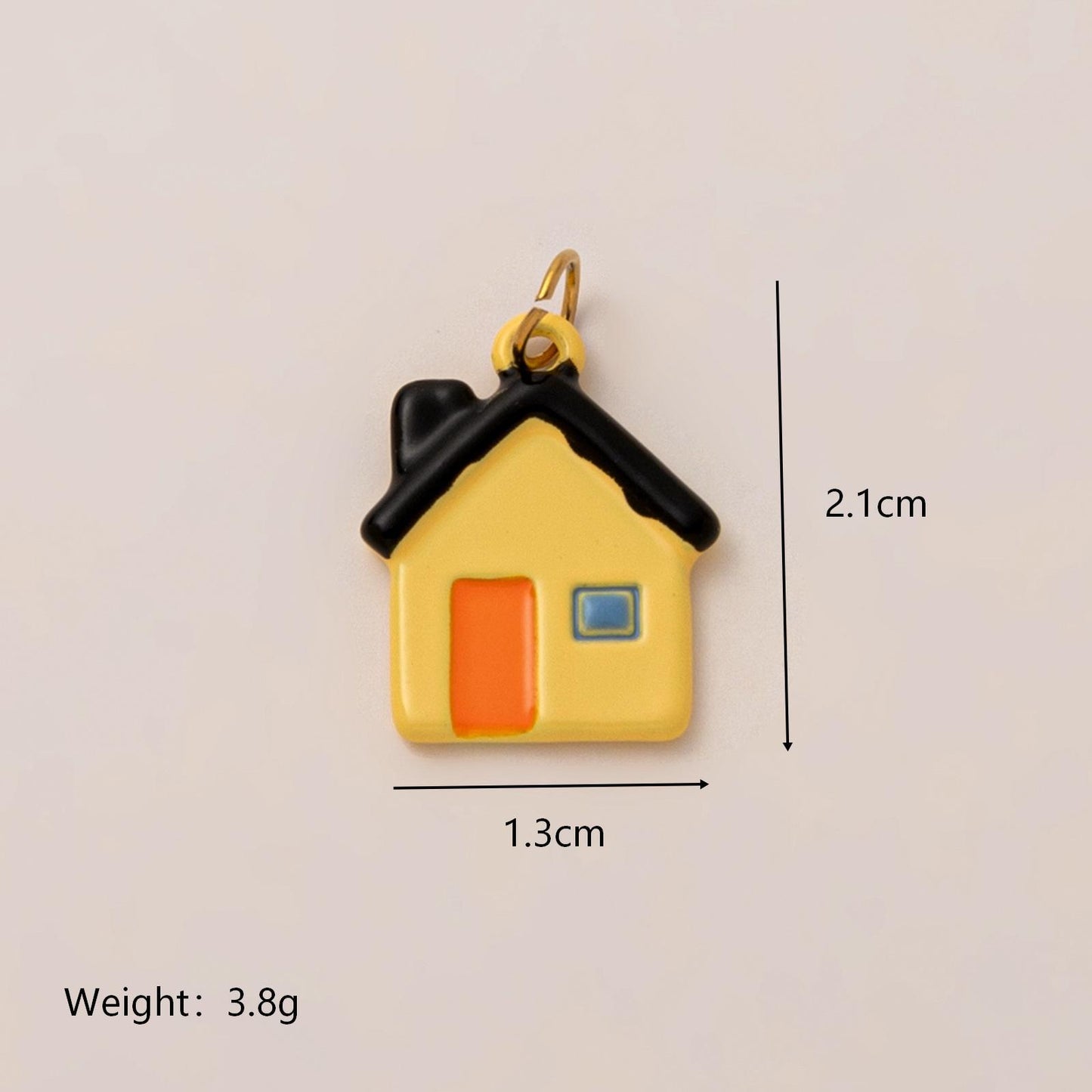 Minimalist Luxury Geometric House Star Heart Cubic Zirconia Inlaid 18K Gold Plated Stainless Steel Pendant Charm Bar