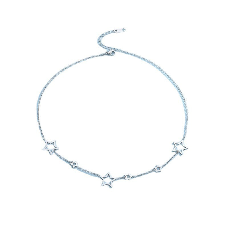 Minimalist Star Pendant Necklace for Women in Stainless Steel with Polished Finish Geometric Design