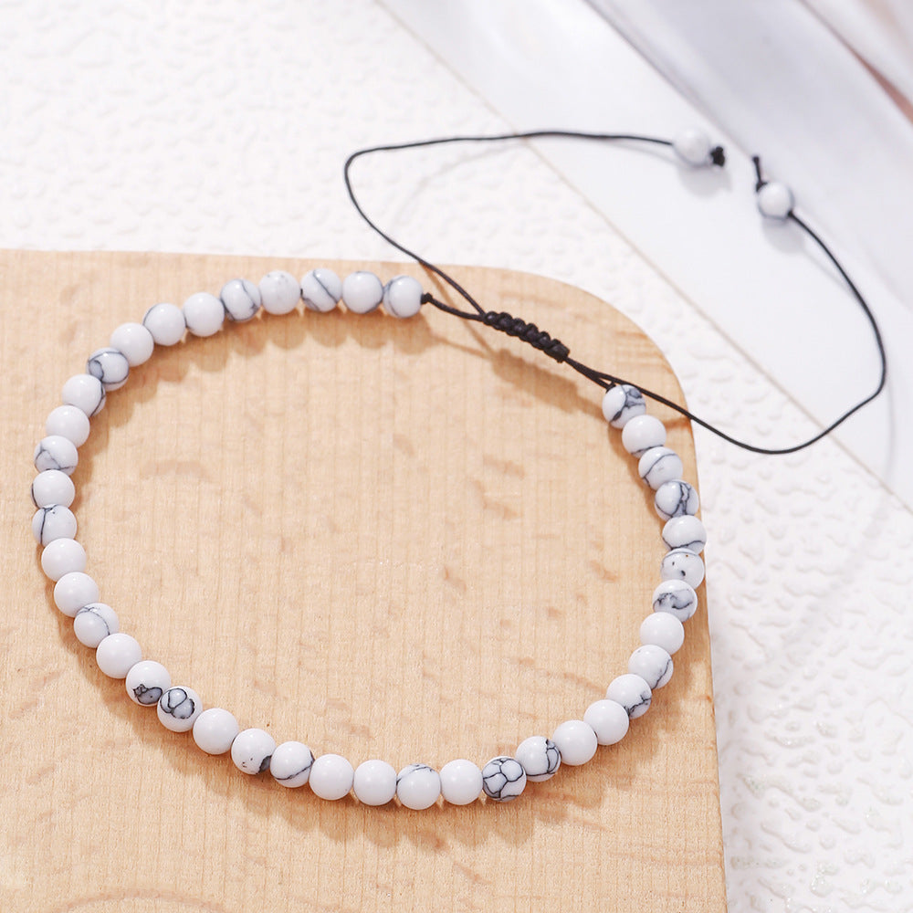 Handmade Geometric Round Tiger Eye Volcanic Stone Hematite Braided Bracelet for Men and Women