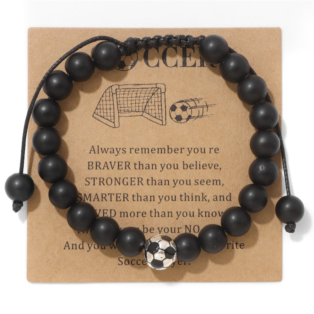 Minimalist Sporty Geometric Stone Bead Bracelet Unisex Friendship Handmade Jewelry