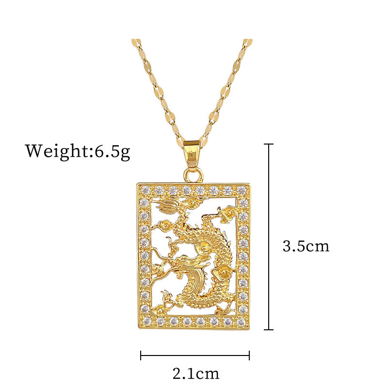 Minimalist Geometric Moon Pendant Necklace for Women and Men Stainless Steel Chain with Copper Pendant