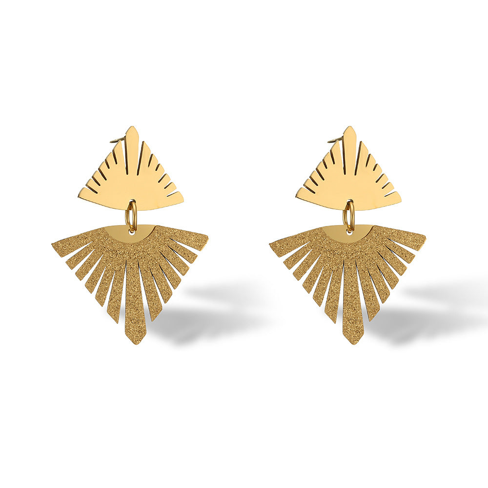 Minimalist Irregular Geometric Titanium Steel Earrings for Women with Luxury Aesthetic and Fashion-Forward Design