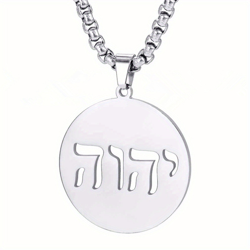 Punk Hip-Hop Style Hollow-Out Round Pendant Necklace in Titanium Steel with Polished Finish for Men
