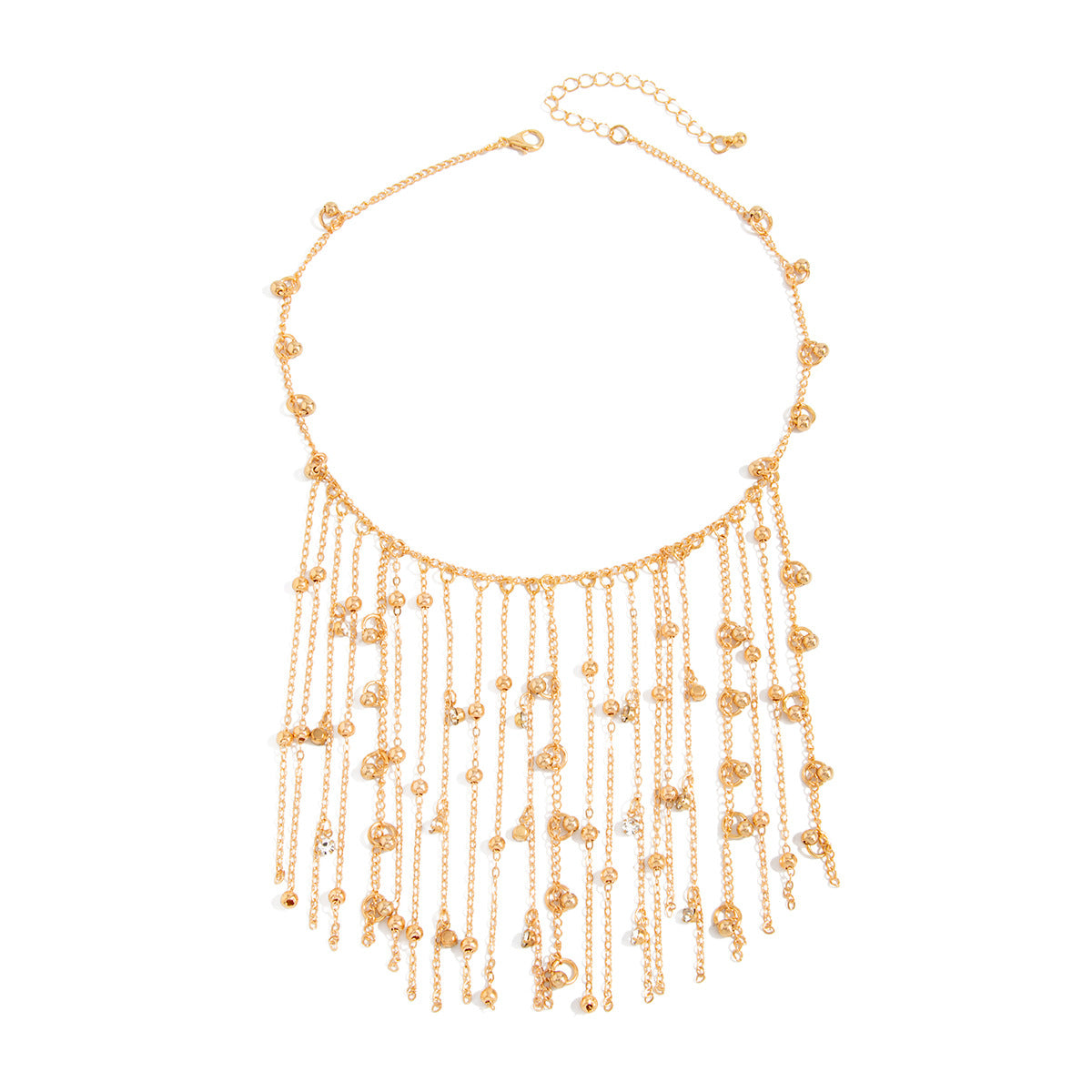 Sweet Geometric Round Rhinestone Pendant Plated Alloy Necklace for Women