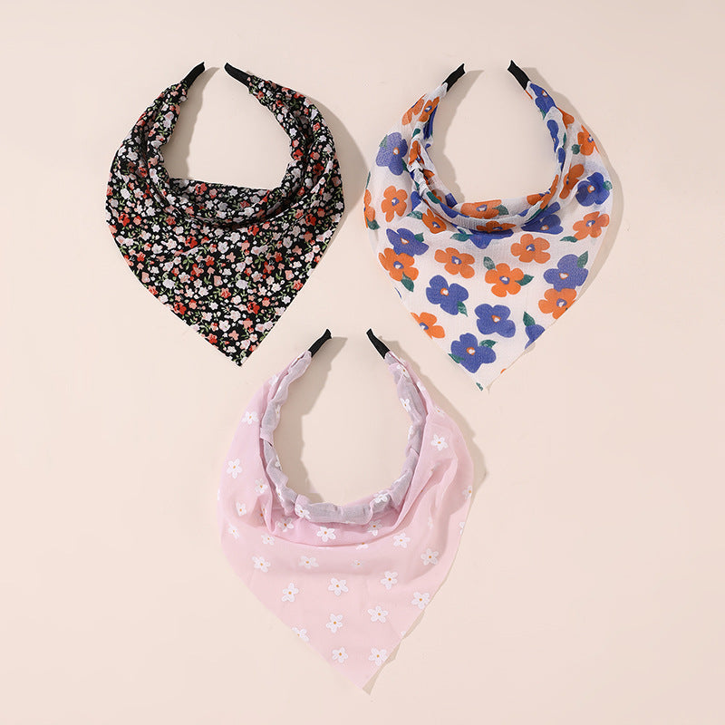 Fascia Larga Boho per Bambini con Stampa a Farfalla e Bordo in Pizzo in Tessuto Colori Caramella Accessorio per Capelli