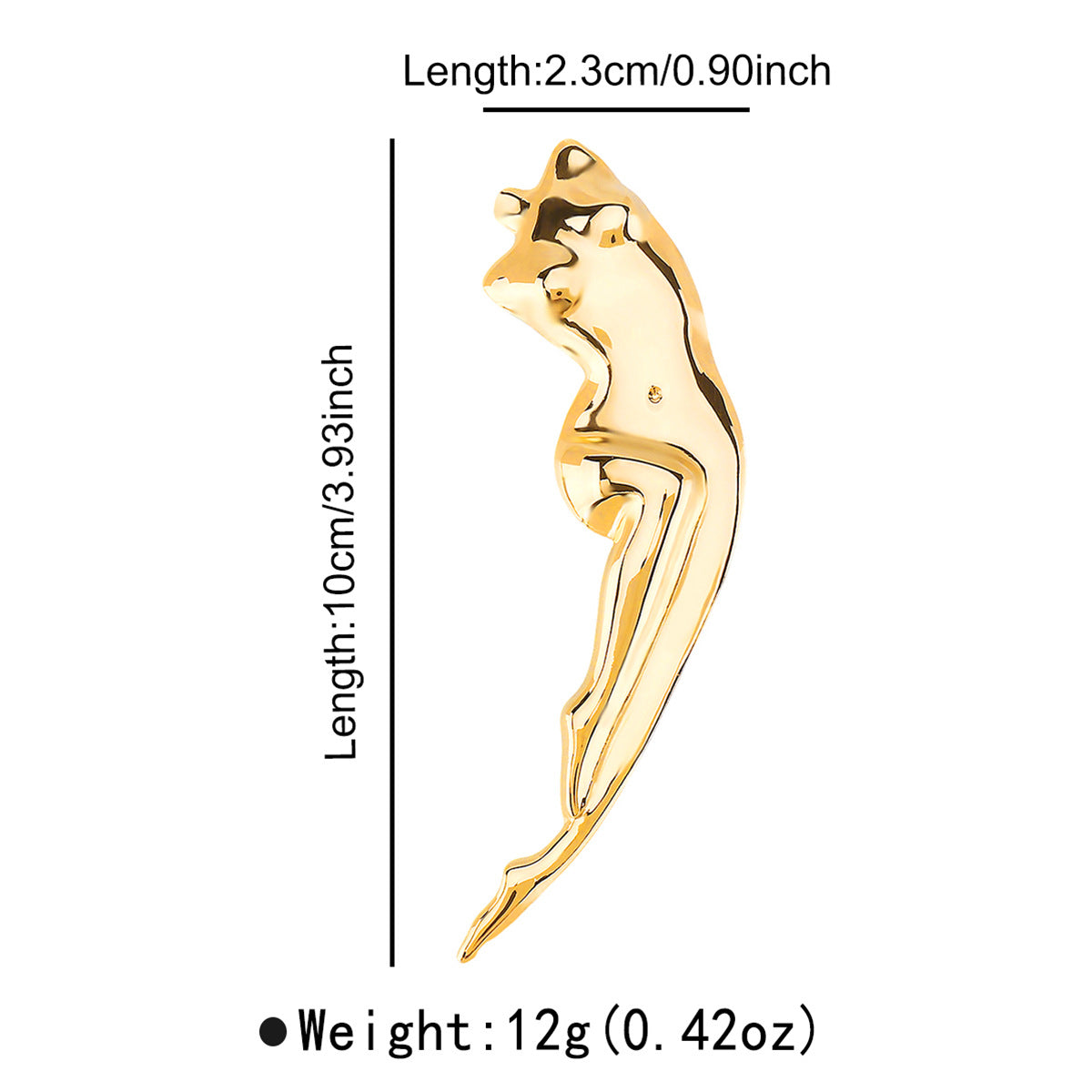 Broche minimalista de figura humana para mujer en acero inoxidable con acabado chapado, elegante pin de solapa para trajes y ropa formal
