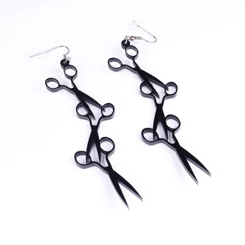 Pendientes de tijera acrílicos con diseño geométrico de estilo gótico para mujer con diseño minimalista atrevido