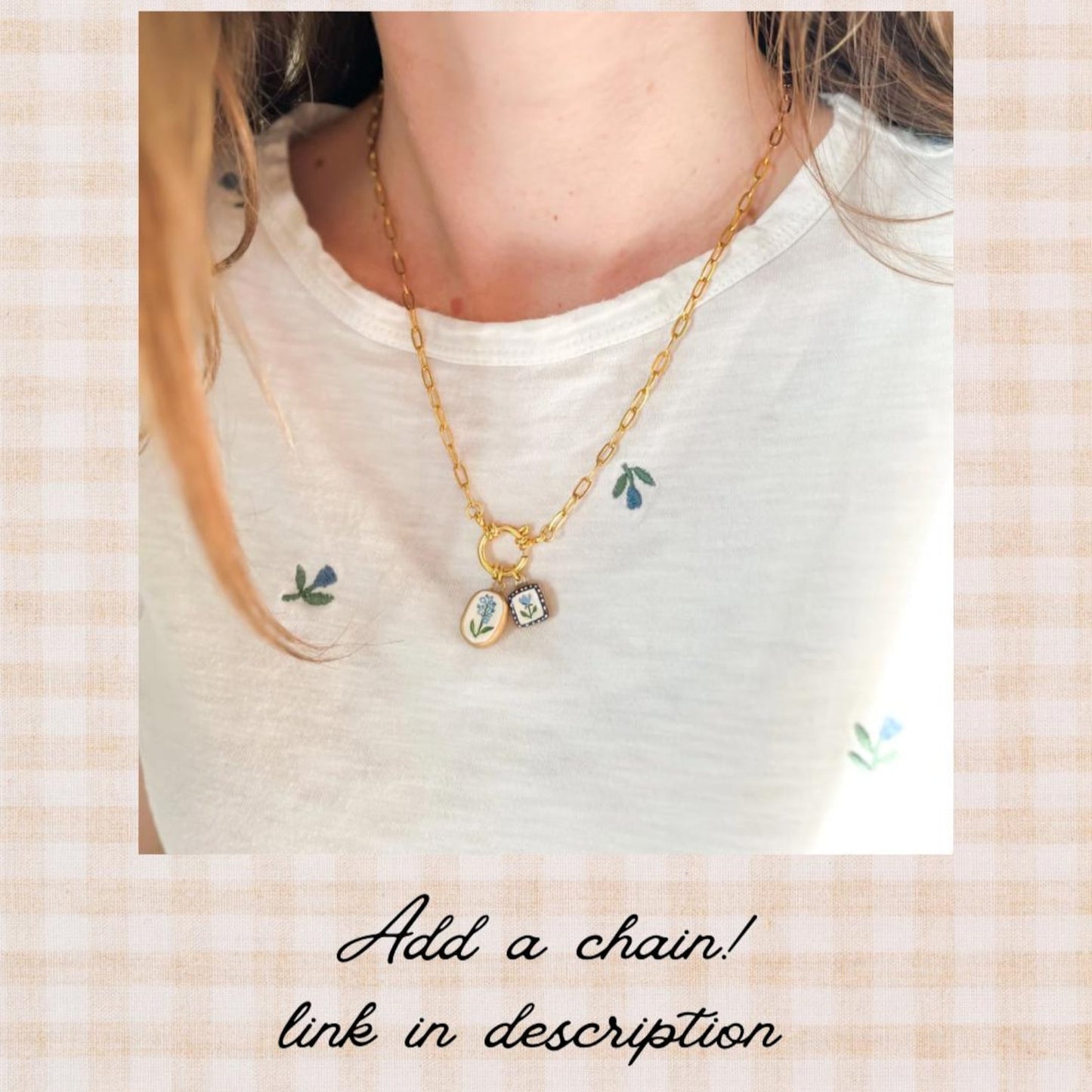 Minimalist 18K Gold Plated Titanium Steel Drip Oil Geometric Pendant Necklace DIY Charm Bar Unisex