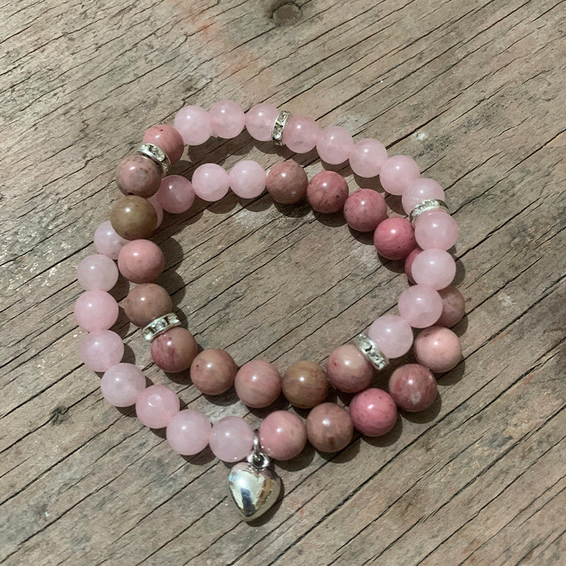 Unisex Geometric Alloy Bracelet Set with Tiger Eye, Green Aventurine and Red Agate Beads