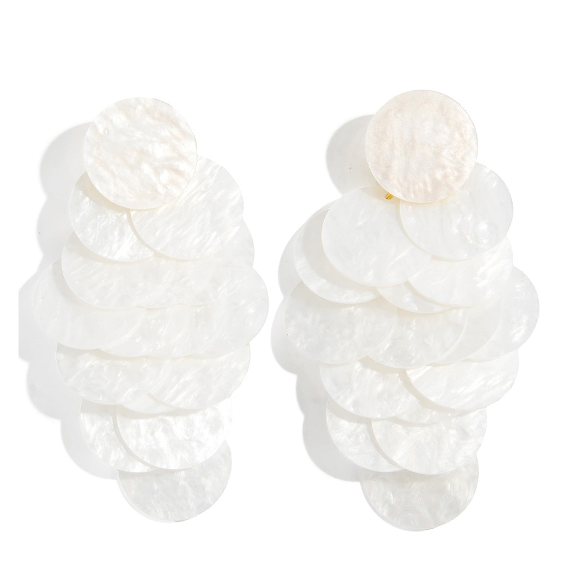 Minimalist Geometric Round Acrylic Tassel Earrings for Women