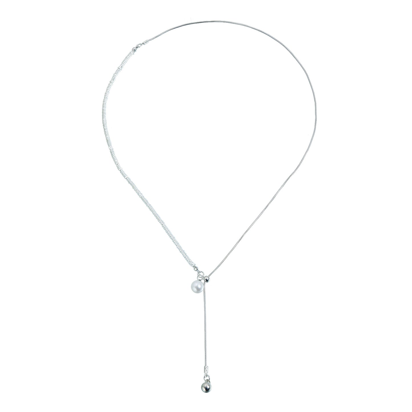 Casual Geometric Round Alloy Plated Snake Chain Necklace with Resin Pendant Adjustable