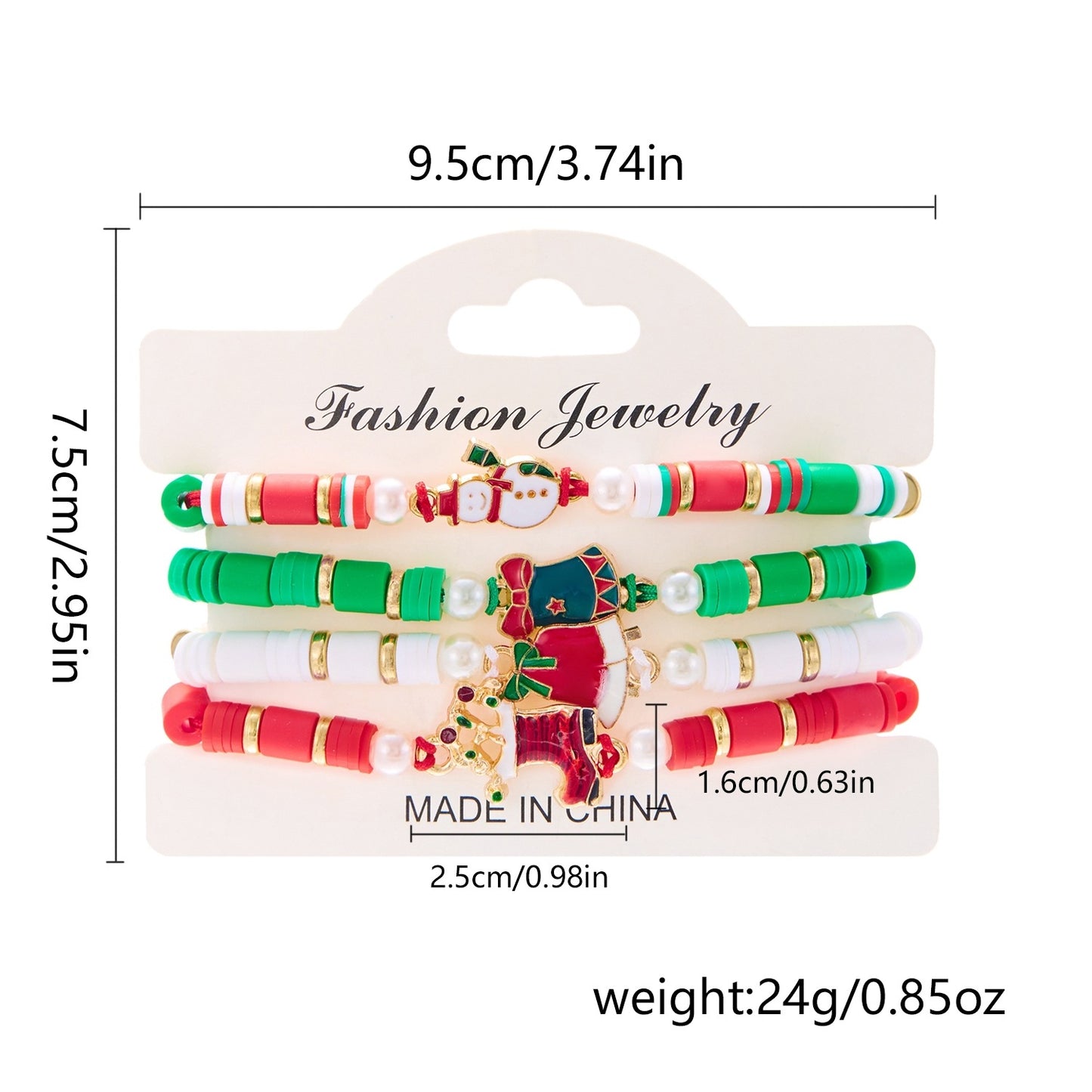 Handwoven Alloy Christmas Bracelet Set with Santa and Reindeer Charms for Women and Men, Festive Holiday Jewelry