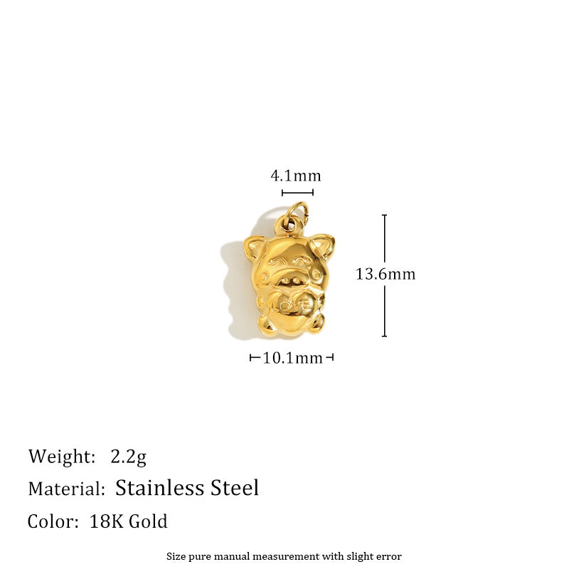 18K Gold Plated Stainless Steel Heart Charm Bar for Women