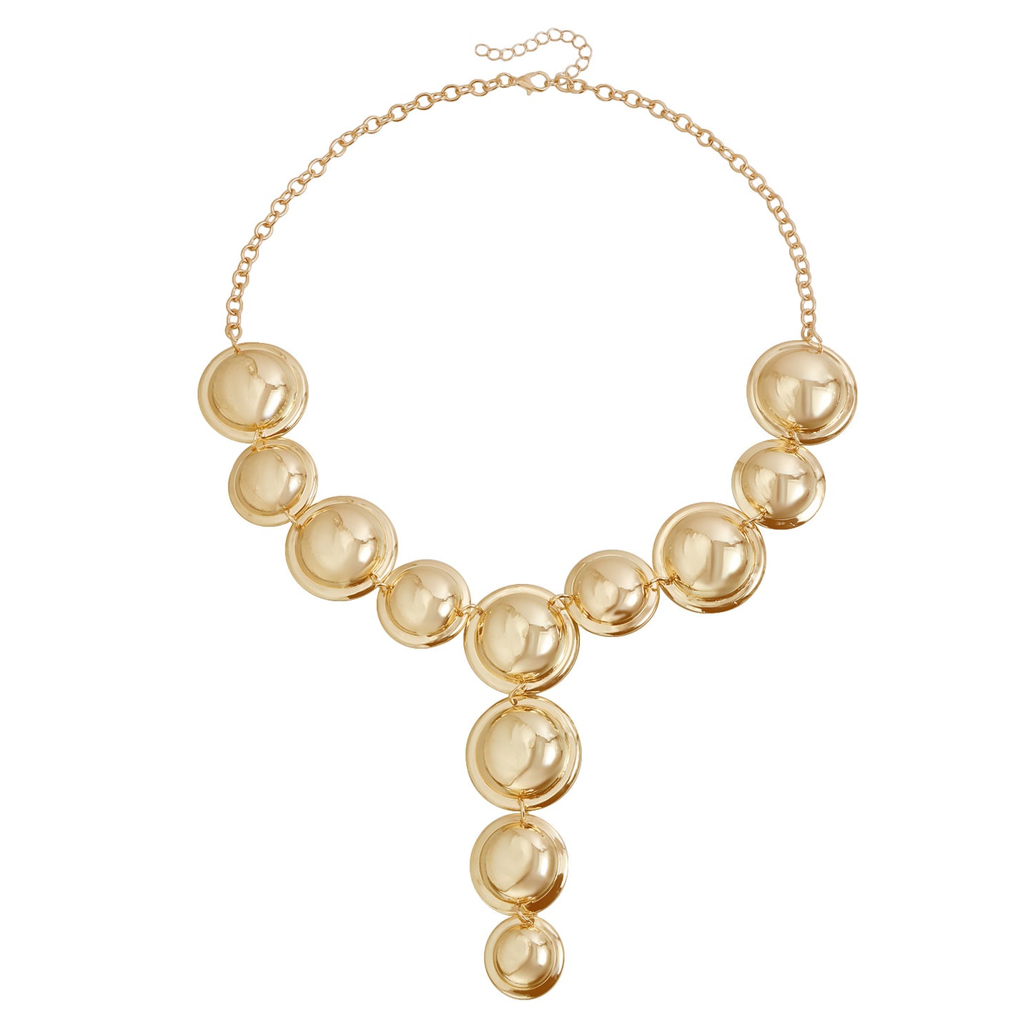 Vintage Exaggerated Geometric Round Alloy Plated Y-Necklace for Women