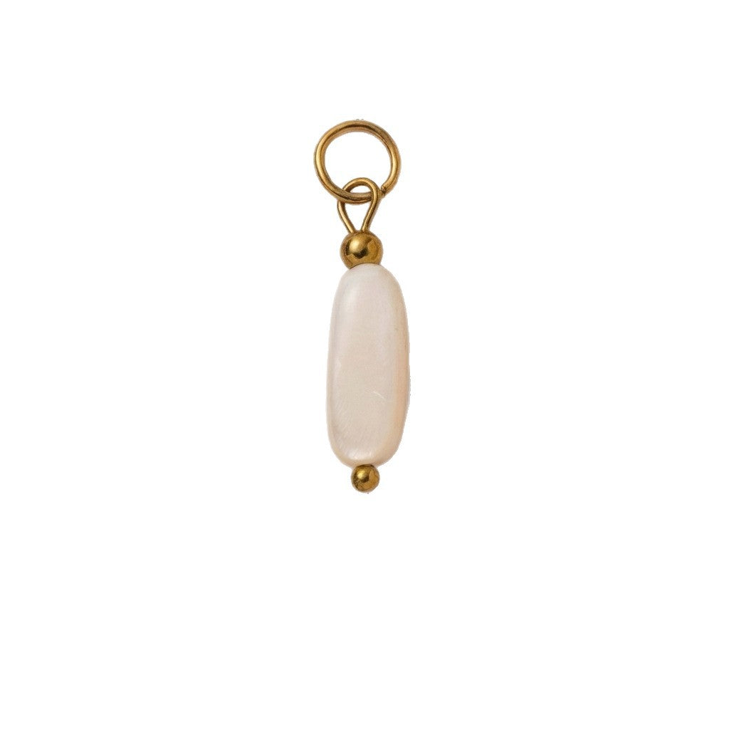 Vintage 18K Gold Plated Stainless Steel Pendant Charm Bar for Women