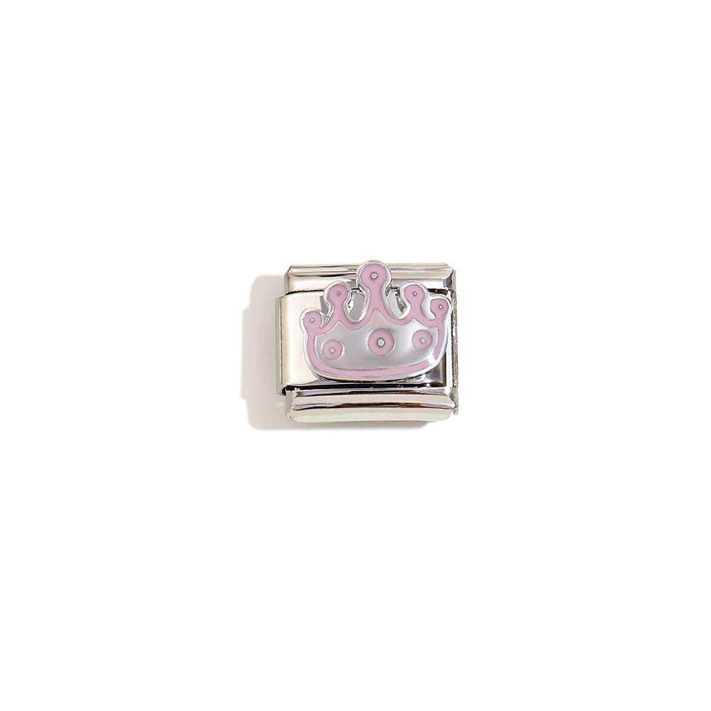 Elegant 18K Gold Plated Drip Oil Square Stainless Steel Charm Bar for Women