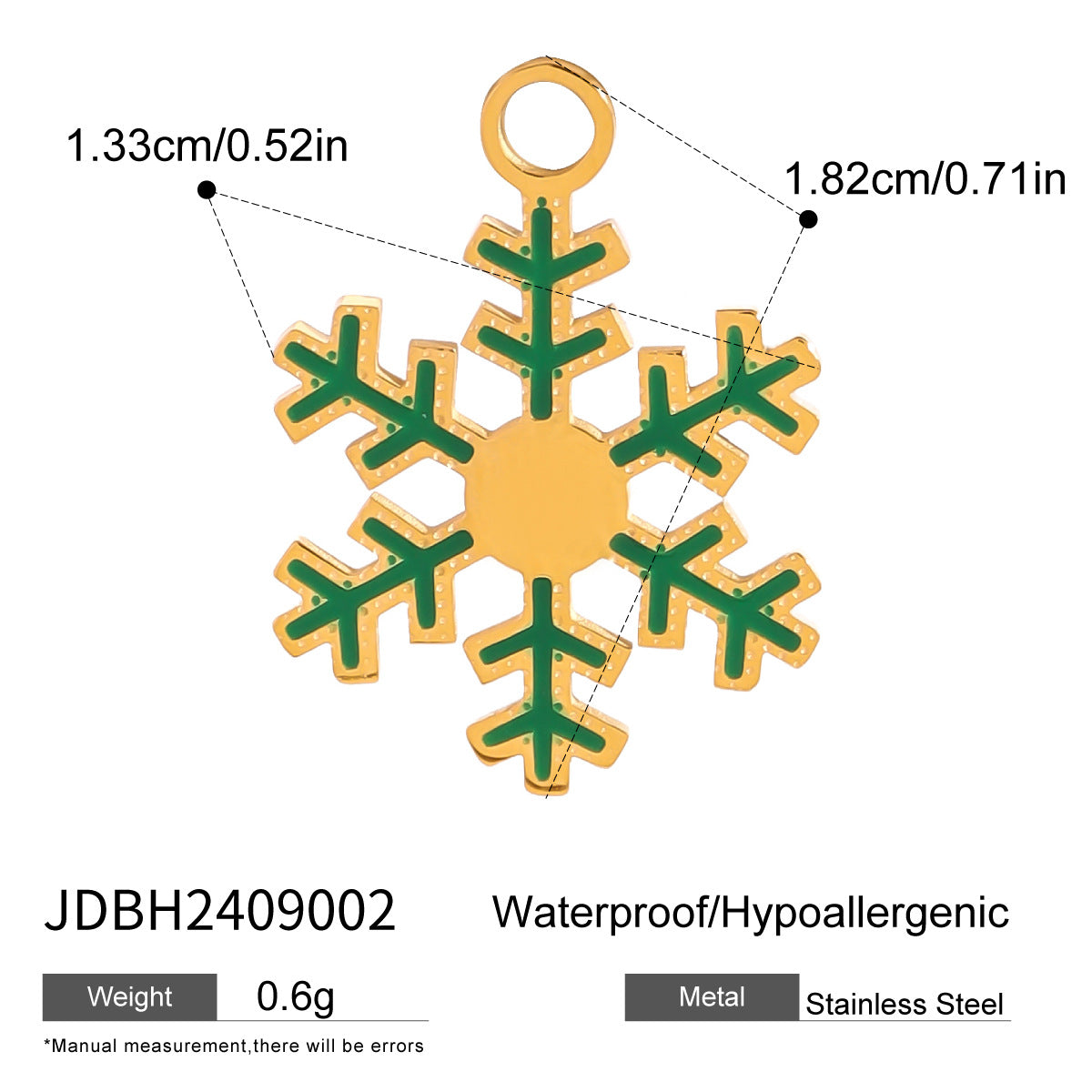 Fashionable Christmas Snowflake and Santa Bell Stainless Steel Bracelet for Women with Plated Finish