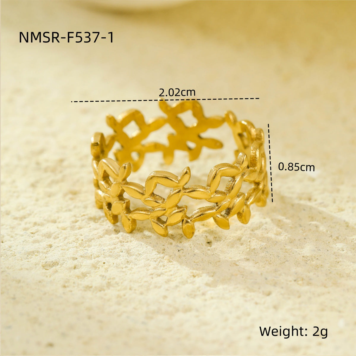 Anello aperto geometrico minimalista in acciaio inossidabile con placcatura in oro 18 carati, design multistrato cavo da donna