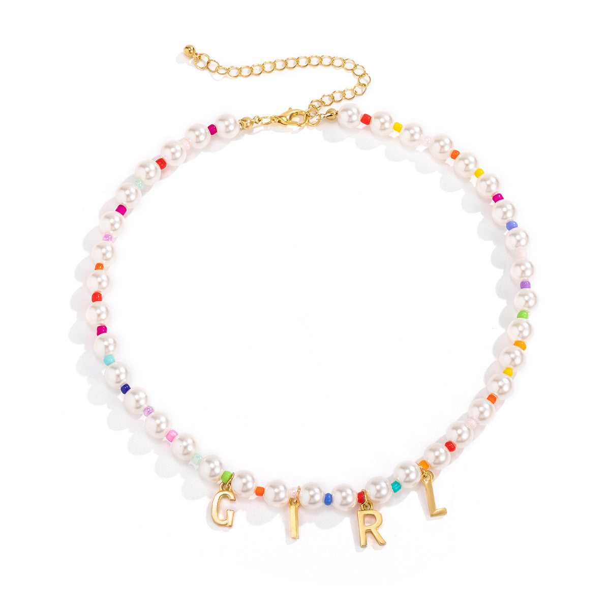 Collana Pendente con Lettera Minimalista Y2K con Finitura Smaltata in Lega per Donna