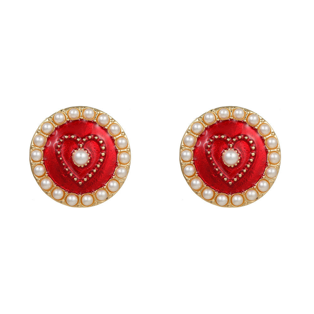 Minimalist Elegant Geometric Alloy Plated Earrings with Pearl