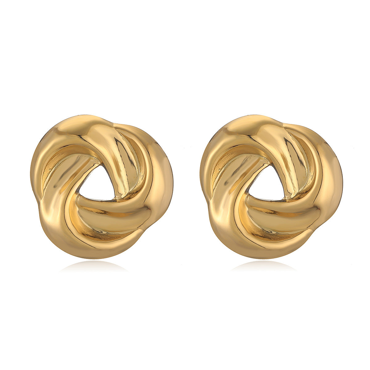 Irregular Geometric Stainless Steel Earrings for Women with 18K Gold Plated Posts, Fashionable and Versatile Minimalist Ear Studs