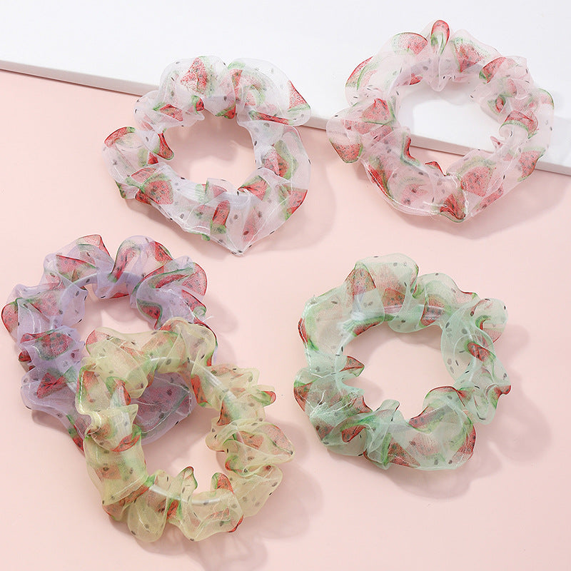 Coletero de tul con estampado de sandía dulce y fresca, con lazo estilo francés chic para niñas y niños