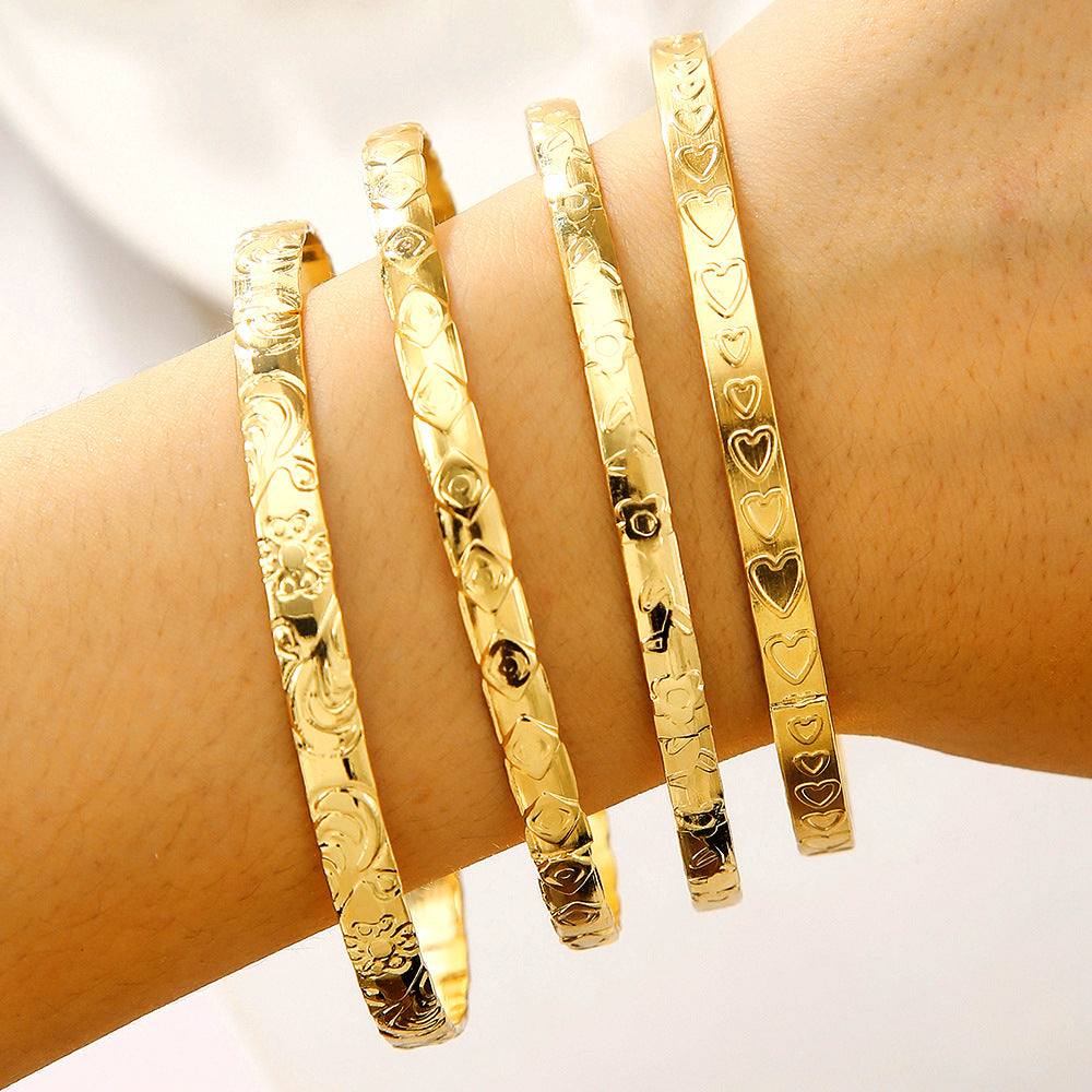 Bohemian Multi-Layer Plated Alloy Bracelet Set for Women