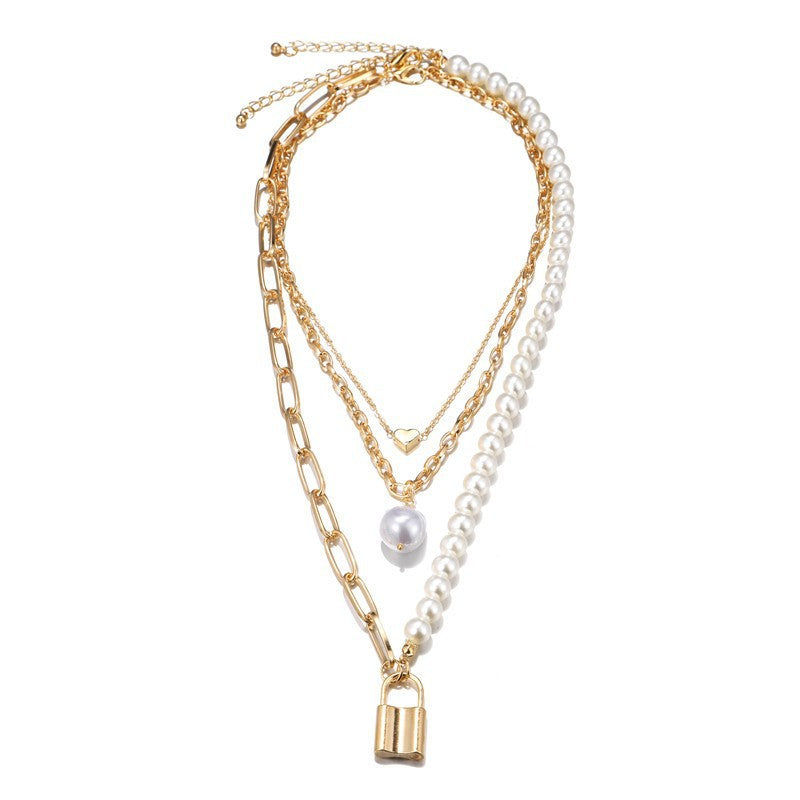 Casual Geometric Alloy Ball Chain Necklace