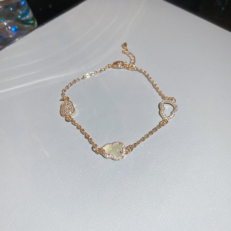 Luxury Elegant Geometric Alloy Plated Bracelet with Cubic Zirconia for Women