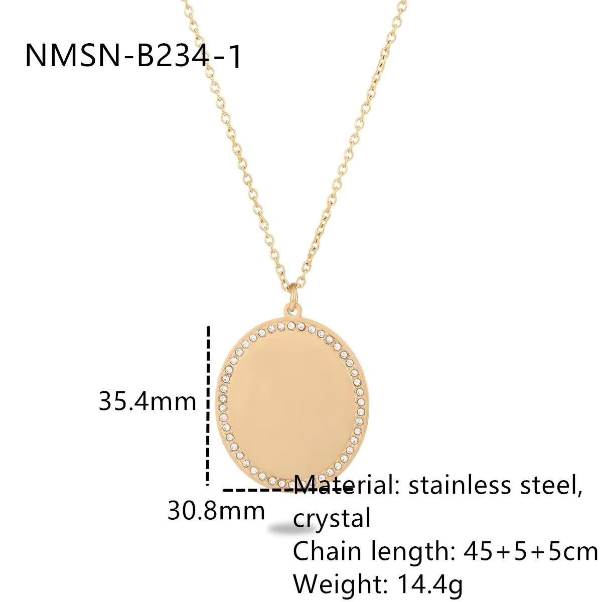 Collar de acero de titanio minimalista con incrustaciones de diamantes de imitación redondos y en forma de corazón para mujer con acabado chapado