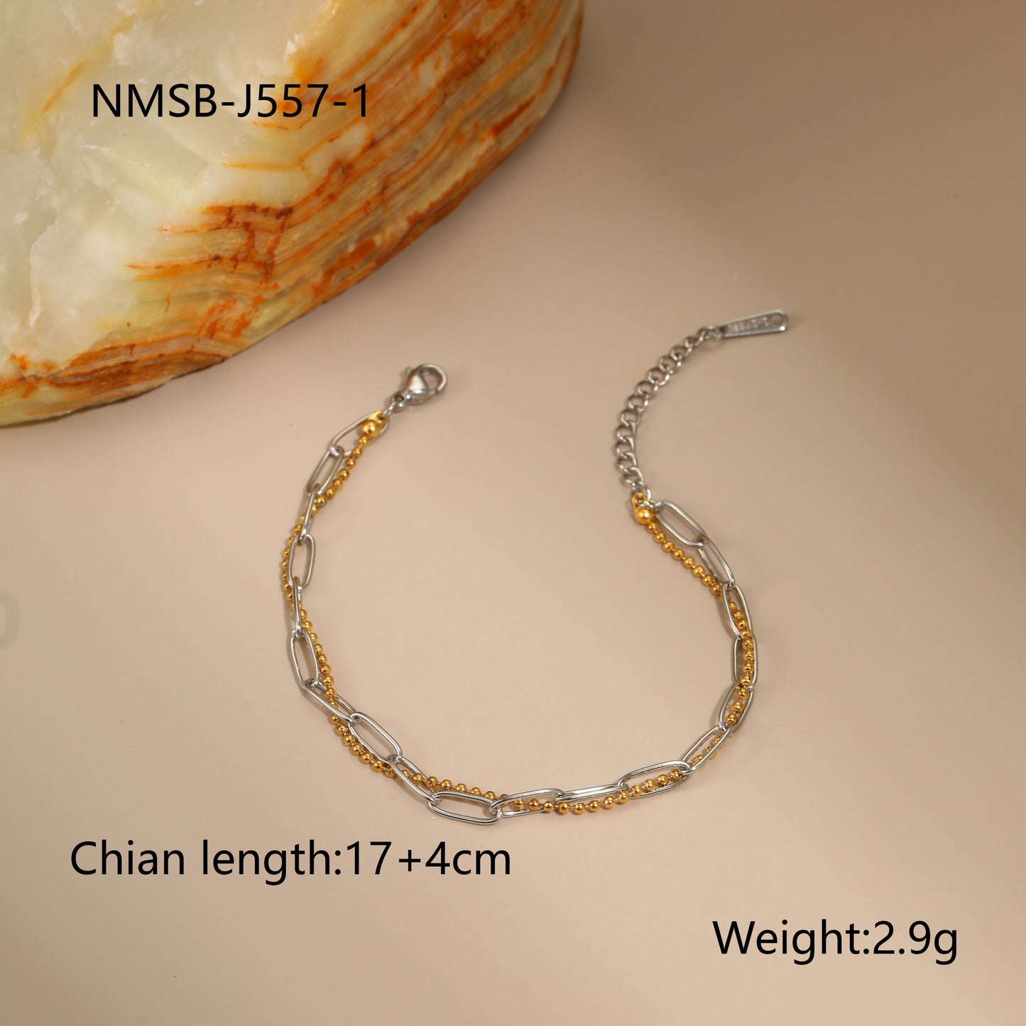 Fashion Geometric Stainless Steel Necklace with 18K Gold Plated Finish and Chain Design for Women