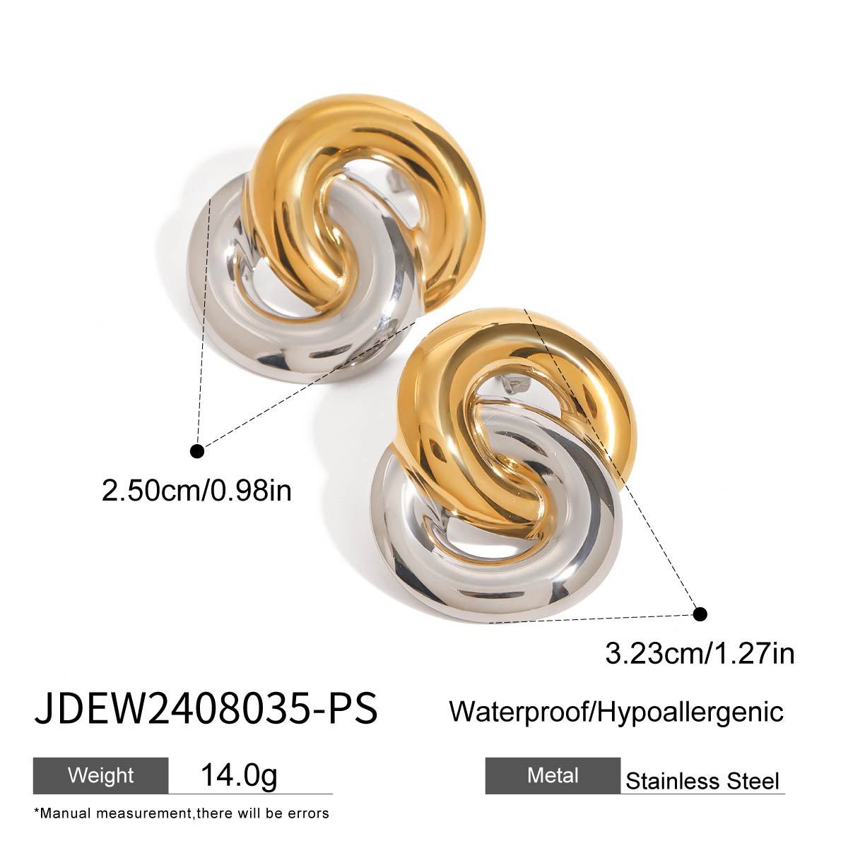Pendientes de acero inoxidable geométricos con acabado chapado para mujer, joyería de moda minimalista de lujo