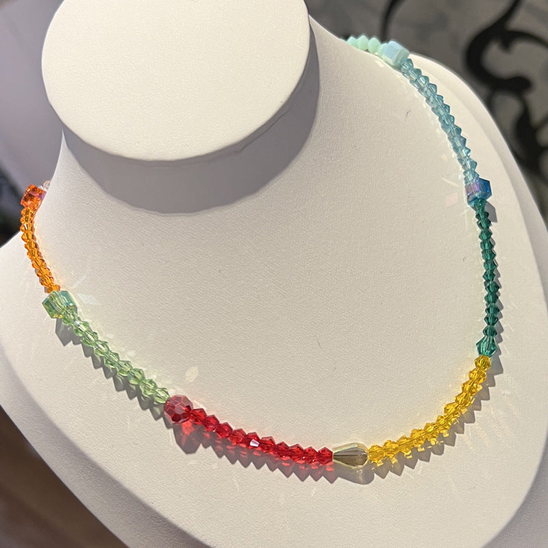 Collana Sweet Dopamine con perle barocche in lega di zinco con finitura placcata e ciondolo geometrico, delicata catena a clavicola da donna