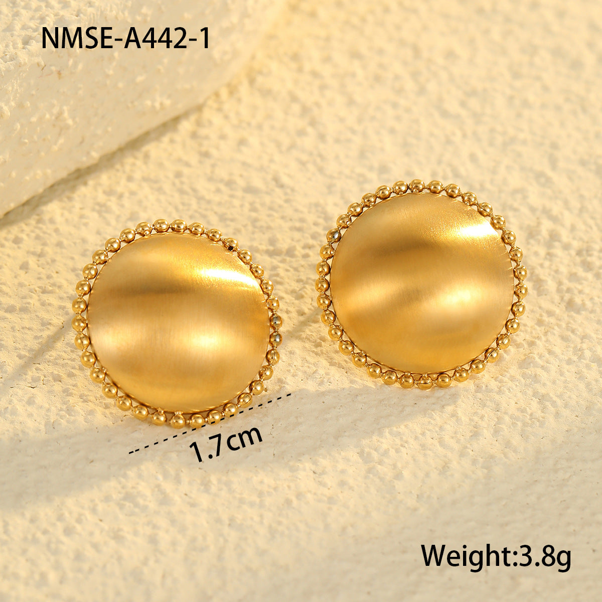 Minimalist Geometric Stainless Steel Earrings with Brushed Metal Finish and Plated Surface for Women