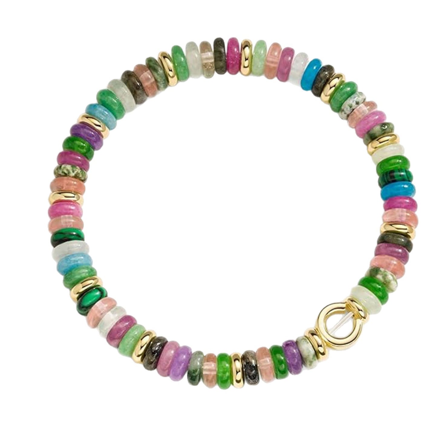 Bohemian Sweet Natural Gemstone Letter Beaded Bracelet for Women