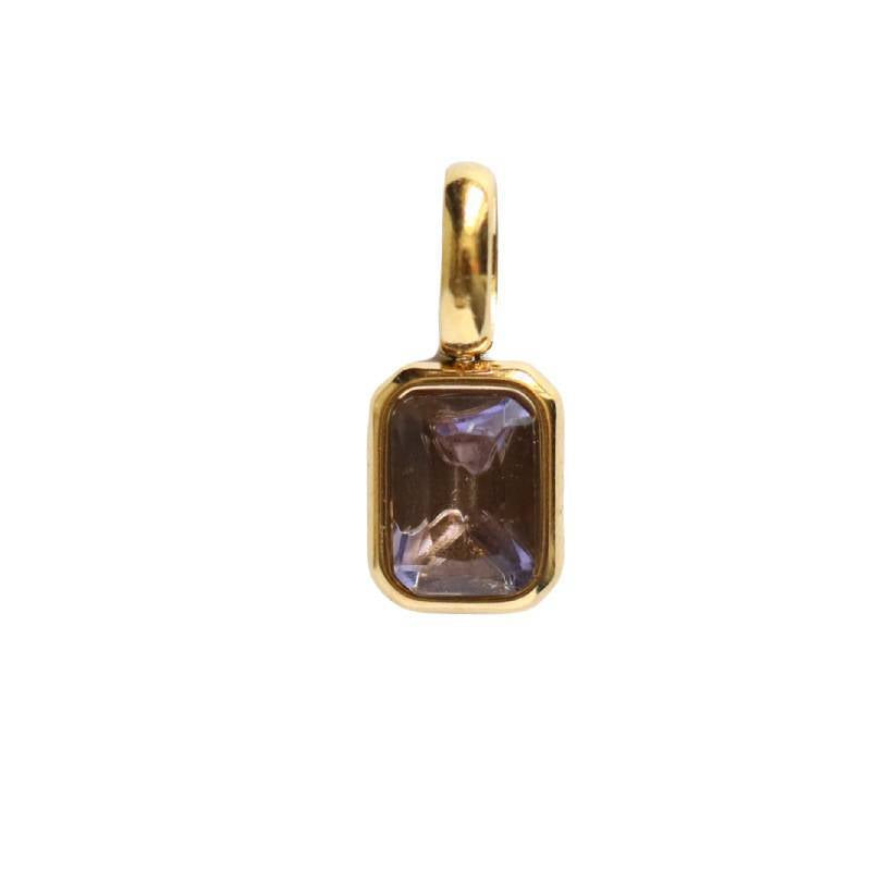 Minimalist Square Geometric Stainless Steel PVD Gold Plated Charm Bar Necklace for Unisex
