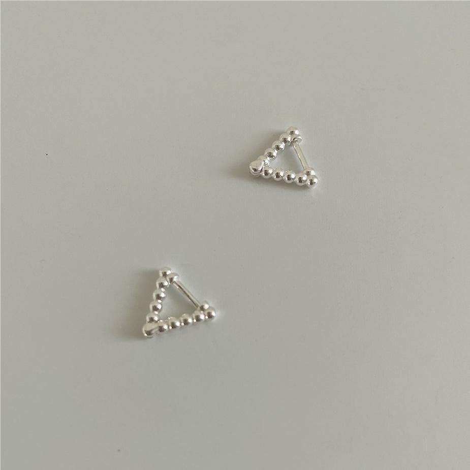 Minimalist Geometric Triangle Stud Earrings in 925 Sterling Silver with Gold Plating for Women