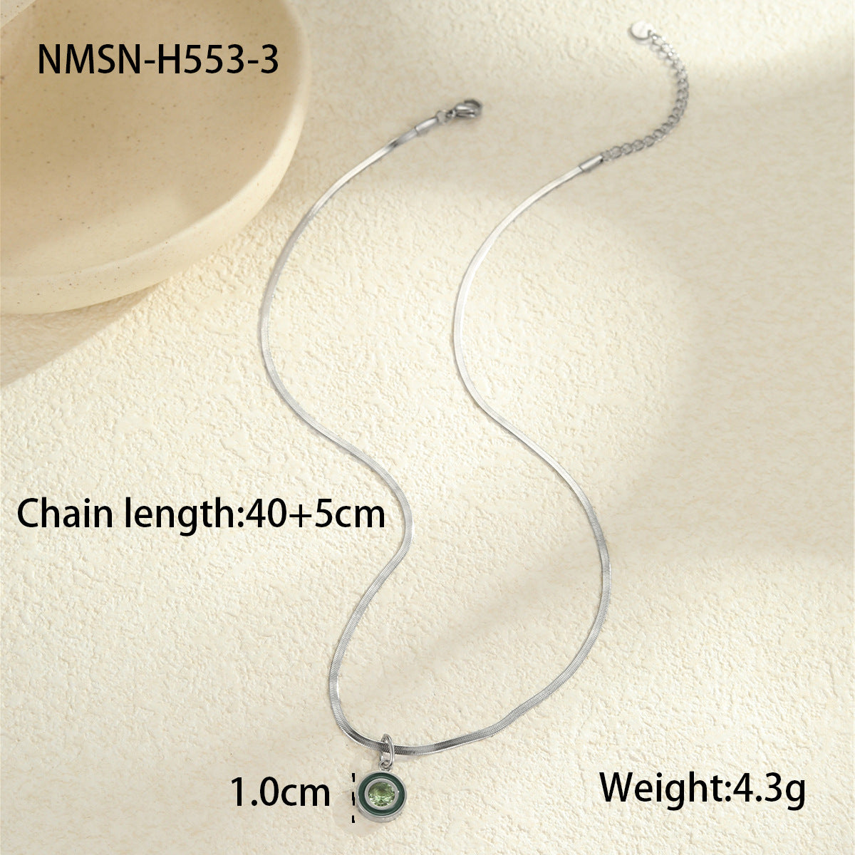 Collana minimalistica geometrica in acciaio inossidabile con intarsio di zirconi colorati per donna, catena clavicola galvanizzata