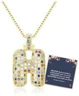Sweet Hip-hop Letter Brass Cubic Zirconia Inlay Pendant Necklace Box Chain Unisex
