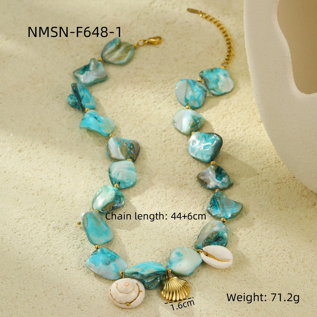Fashionable Beach-Themed Necklace Set with Shell and Starfish Charms Stainless Steel Plated Summer Jewelry for Women